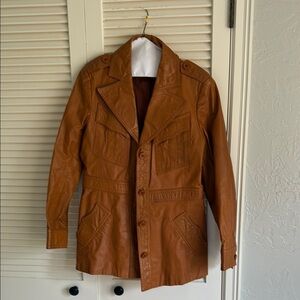 Vintage 70’s 100% Tan Leather Jacket